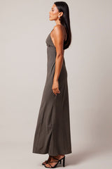 Black Geo Maxi Dress Strappy