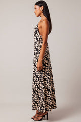 Black Abstract Maxi Dress Strappy