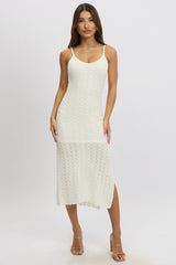White Knit Dress Singlet Midi