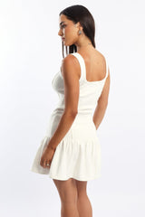 White Knit Dress Sleeveless Mini