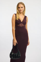 Red Bodycon Dress Sleeveless Mesh