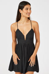 Black Fit And Flare Dress Sleeveless Mini
