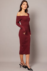 Pink Knit Dress Long Sleeve