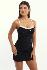 Black Bodycon Dress Mesh Mini