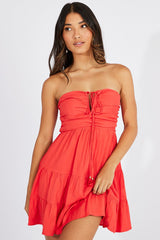 Red Fit And Flare Dress Mini