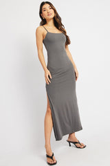 Grey Bodycon Dress Maxi Supersoft