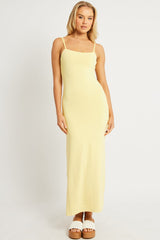 Yellow Bodycon Dress Maxi Supersoft