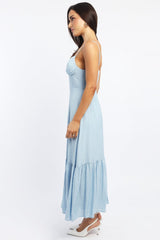 Blue Maxi Dress Tiered