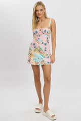 Multi Abstract Mini Dress Sleeveless