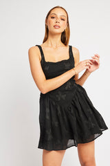 Black Fit And Flare Dress Mini Burn Out