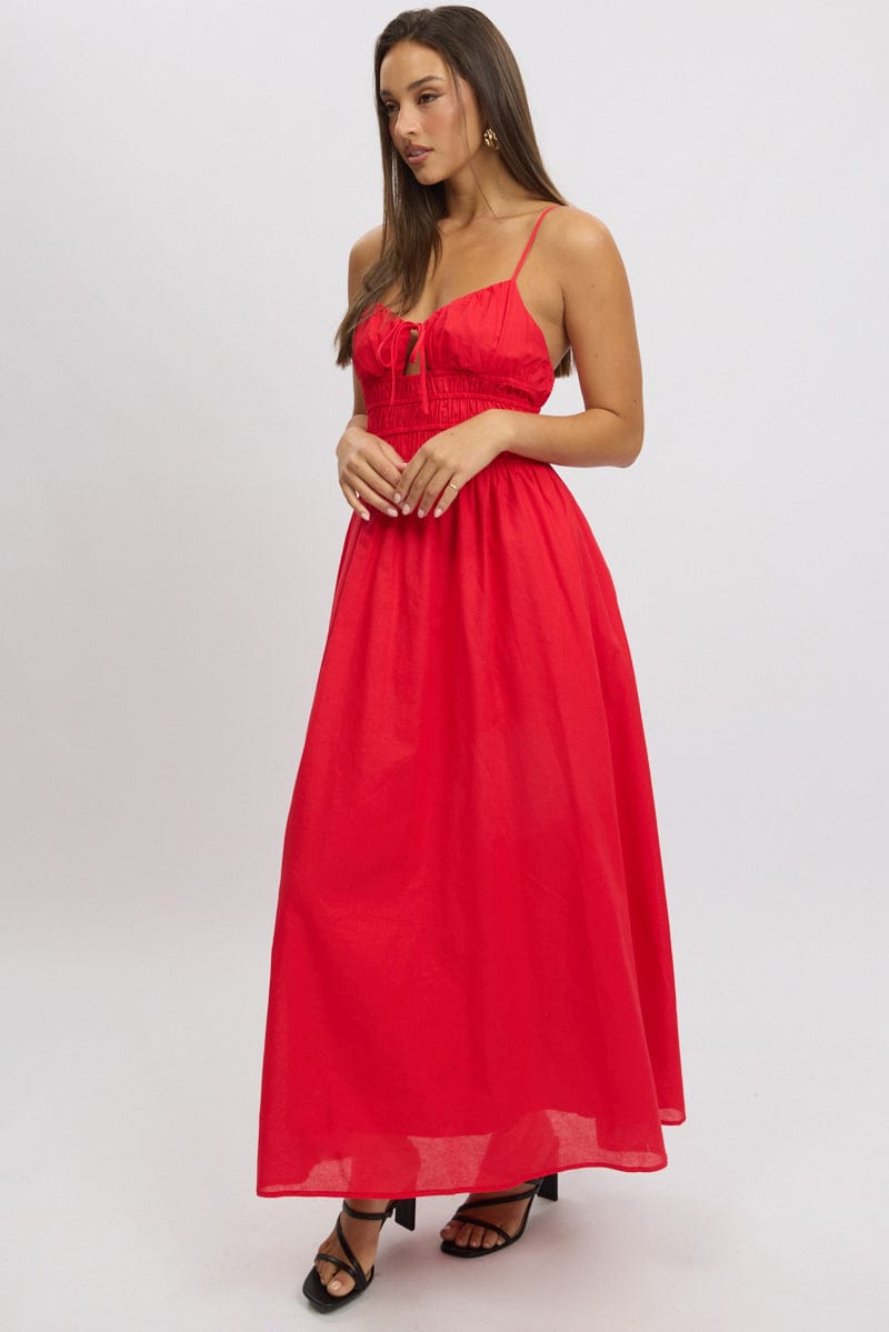 Red Maxi Dress Strappy