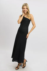 Black One Shoulder Maxi Dress