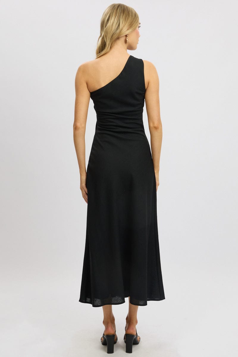 Black One Shoulder Maxi Dress