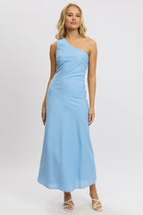 Blue One Shoulder Maxi Dress