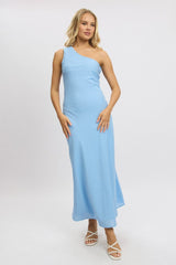 Blue One Shoulder Maxi Dress