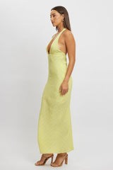 Green Halter Neck Maxi Dress