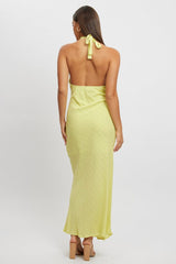 Green Halter Neck Maxi Dress
