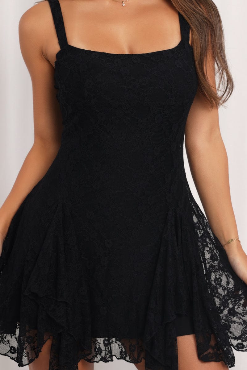 Black Mini Dress Lace