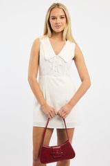 White Mini Dress Peter Pan Collar
