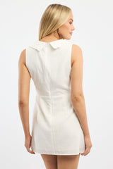 White Mini Dress Peter Pan Collar
