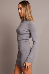 Grey Knit Dress Long Sleeve