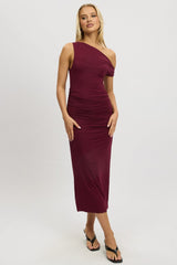 Red Bodycon Dress Twist Off Shoulder