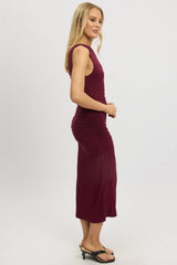Red Bodycon Dress Twist Off Shoulder