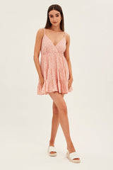 Animal Print Fit And Flare Dress Sleeveless V Neck