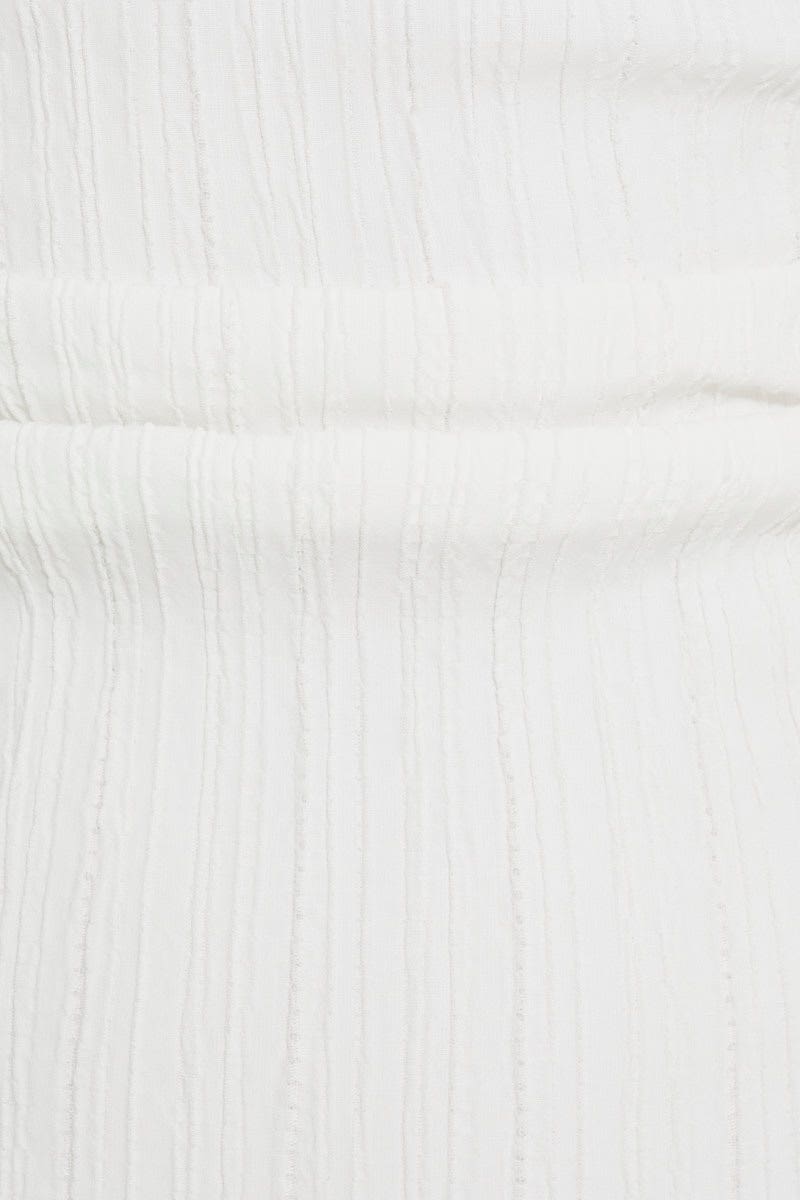 White Designer Textured One Shoulder Little White Dress