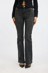 Black Flare Jean High Rise