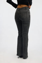 Black Flare Jean High Rise