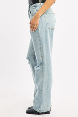 Denim Wide Leg Jeans Mid Rise