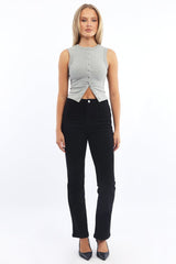 Black Straight Denim Jeans