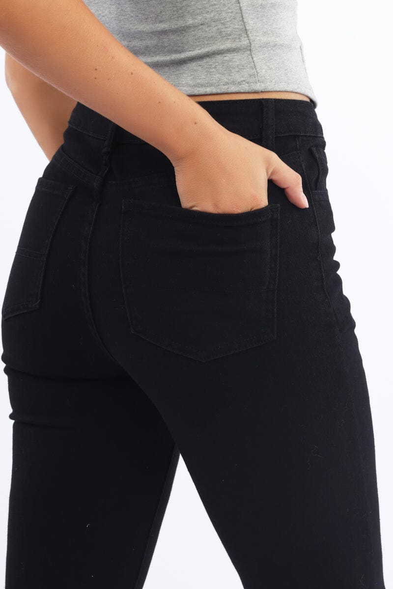 Black Straight Denim Jeans