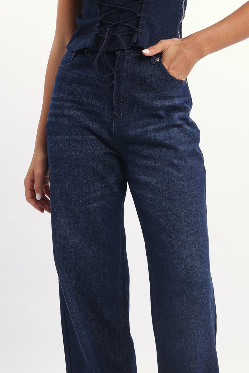 Denim Baggy Wide Leg Jeans