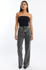 Grey Baggy Jeans Mid Rise