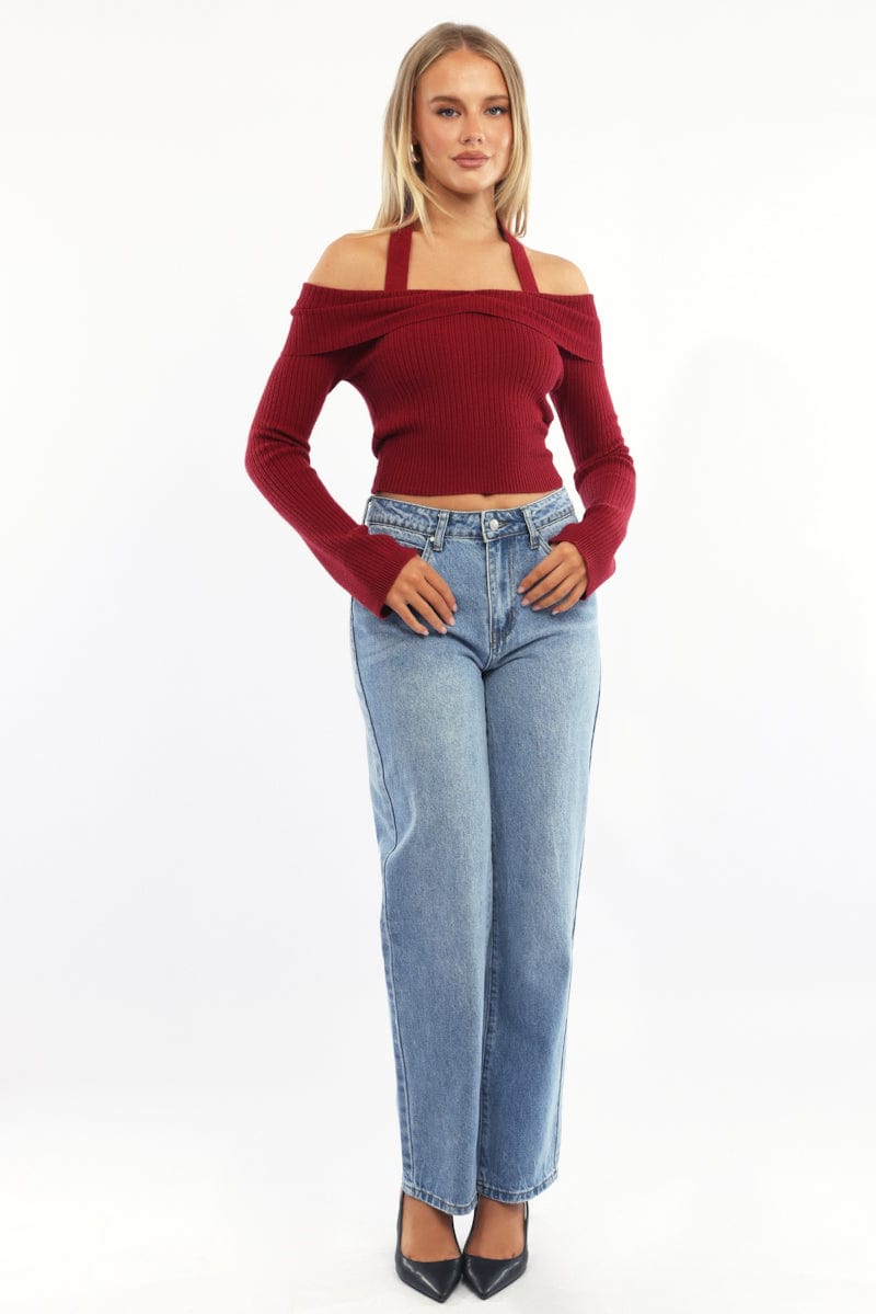 Denim Straight Jeans Mid Rise