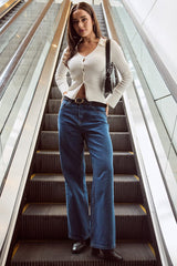 Denim Straight Jeans High Rise