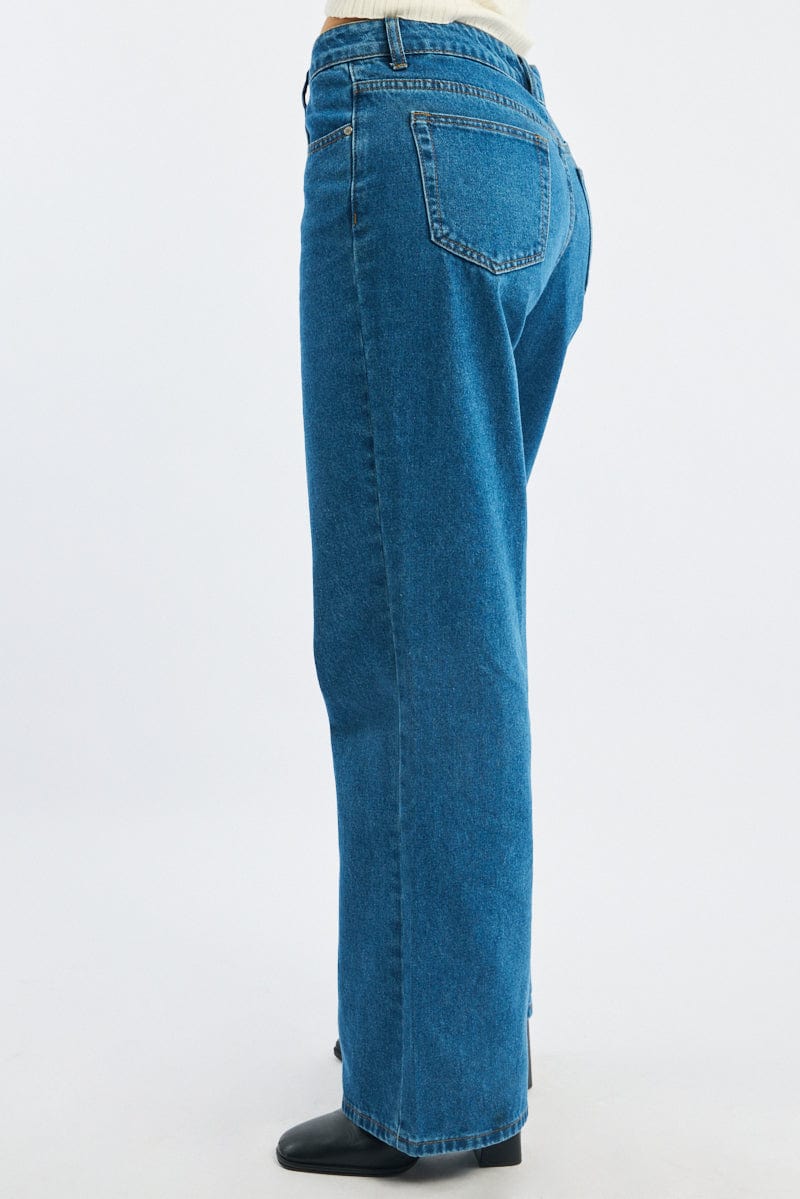 Denim Straight Jeans High Rise