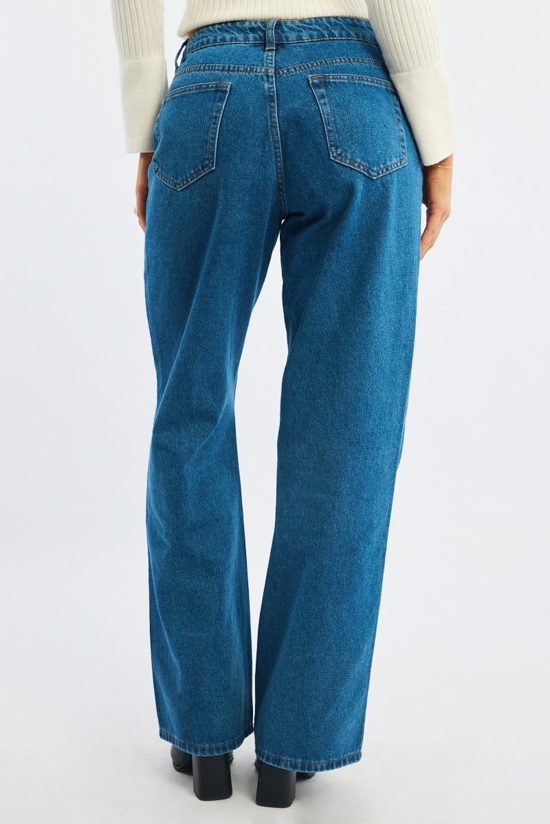Denim Straight Jeans High Rise