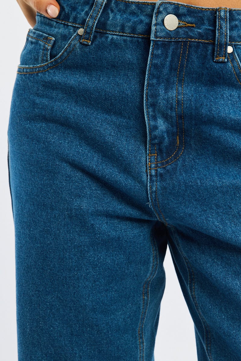 Denim Straight Jeans High Rise