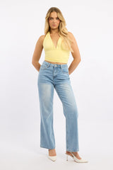 Denim Straight Jeans High Rise
