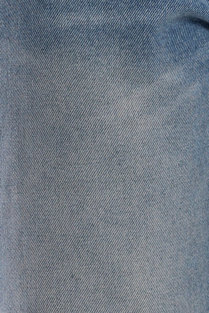 Denim Cuffed Jeans Mid Rise