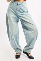Denim Barrel Jeans Low Rise