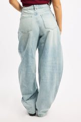 Denim Barrel Jeans Low Rise