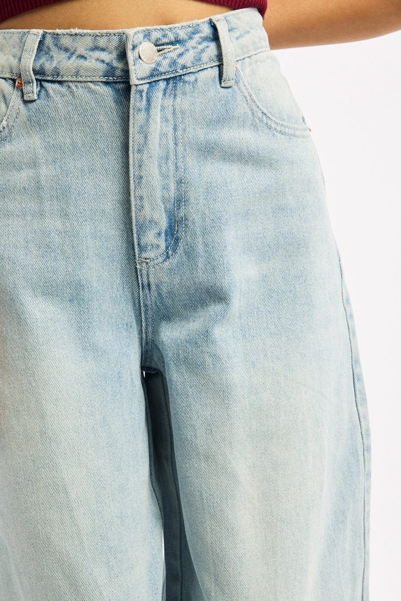 Denim Barrel Jeans Low Rise