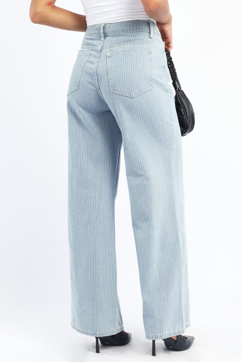 Blue Stripe Baggy Pinstripe Jeans