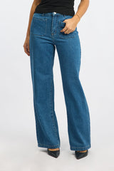 Denim Wide Leg Jeans High Rise