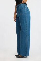 Denim Wide Leg Jeans High Rise