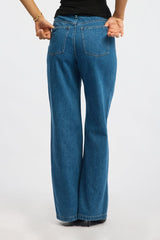 Denim Wide Leg Jeans High Rise